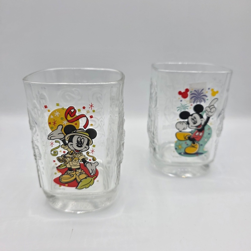 Walt‎ Disney World Celebration McDonalds 2000 Mickey Mouse Set of 2 Cups Glasses